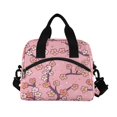 thumbnail image 2 of Lunch Bag Portable Crossbody Meal Bag Cooler Bag Insulated Lunch Bag Food Bag Handheld & Crossbody Design Cartoon Plum Blossom, 2 of 6