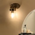 thumbnail image 4 of Better Homes & Gardens Modern Wall Sconce, Glass Shade Satin Nickel Finish, A19 LED Bulb Included, 4 of 9