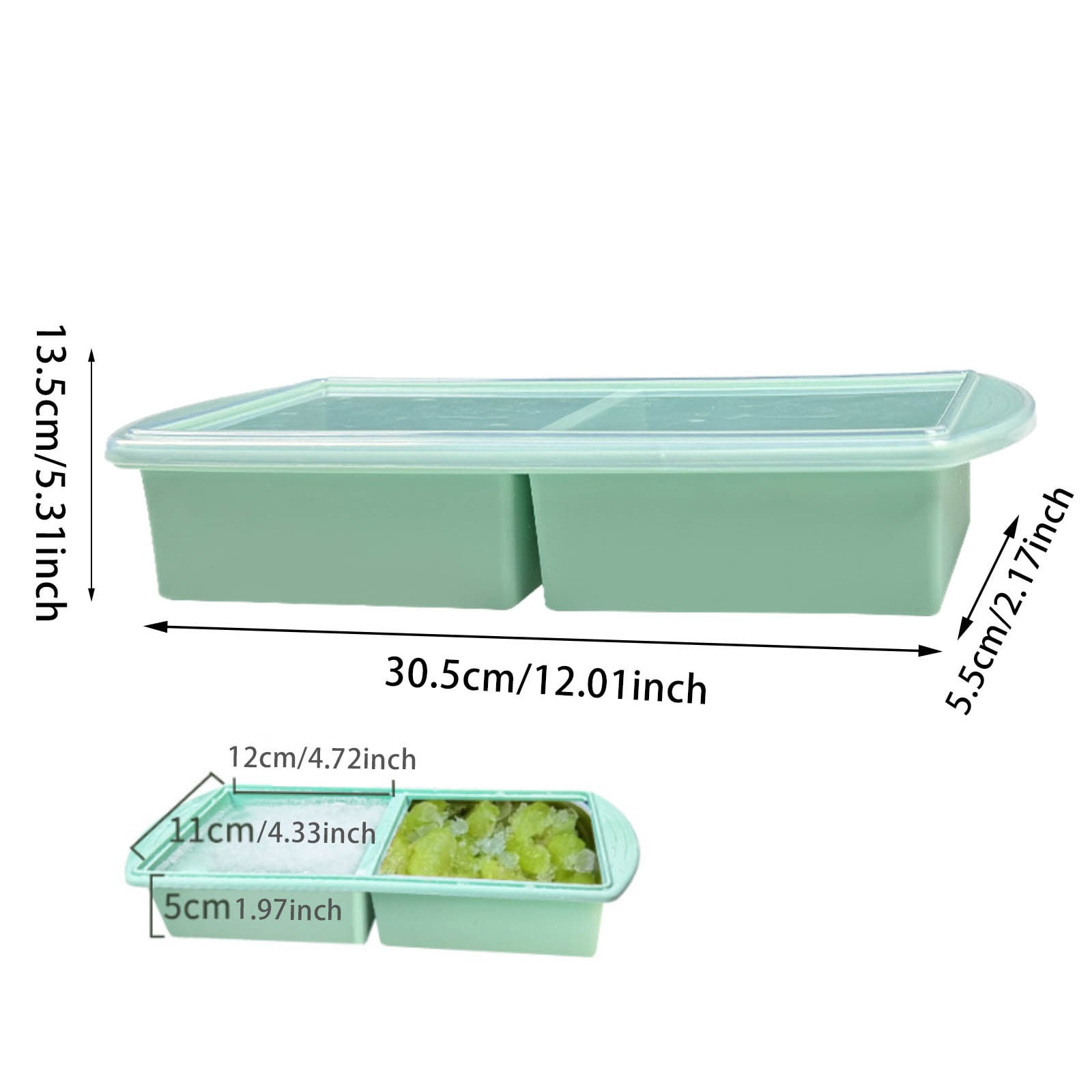 Leatfisat Silicone Freezer Tray For Soup Ice Cubes Freezing Tray With Lid For Meal Prep - 1Pack Silicon Soup Portion Freeze Trays Make Stock Souped Ice Cube