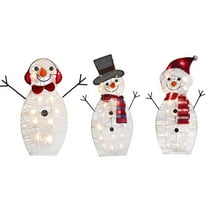 2022 Christmas Snowman Outdoor Yard Decoration with 20 Lit Battery Powered Acrylic Lighting for Home Holiday Party Display