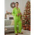 thumbnail image 3 of Christmas Pajamas for Family Green Satin Silk Button Down Shirts Pant Jammies Matching Pjs Outfits, 3 of 8