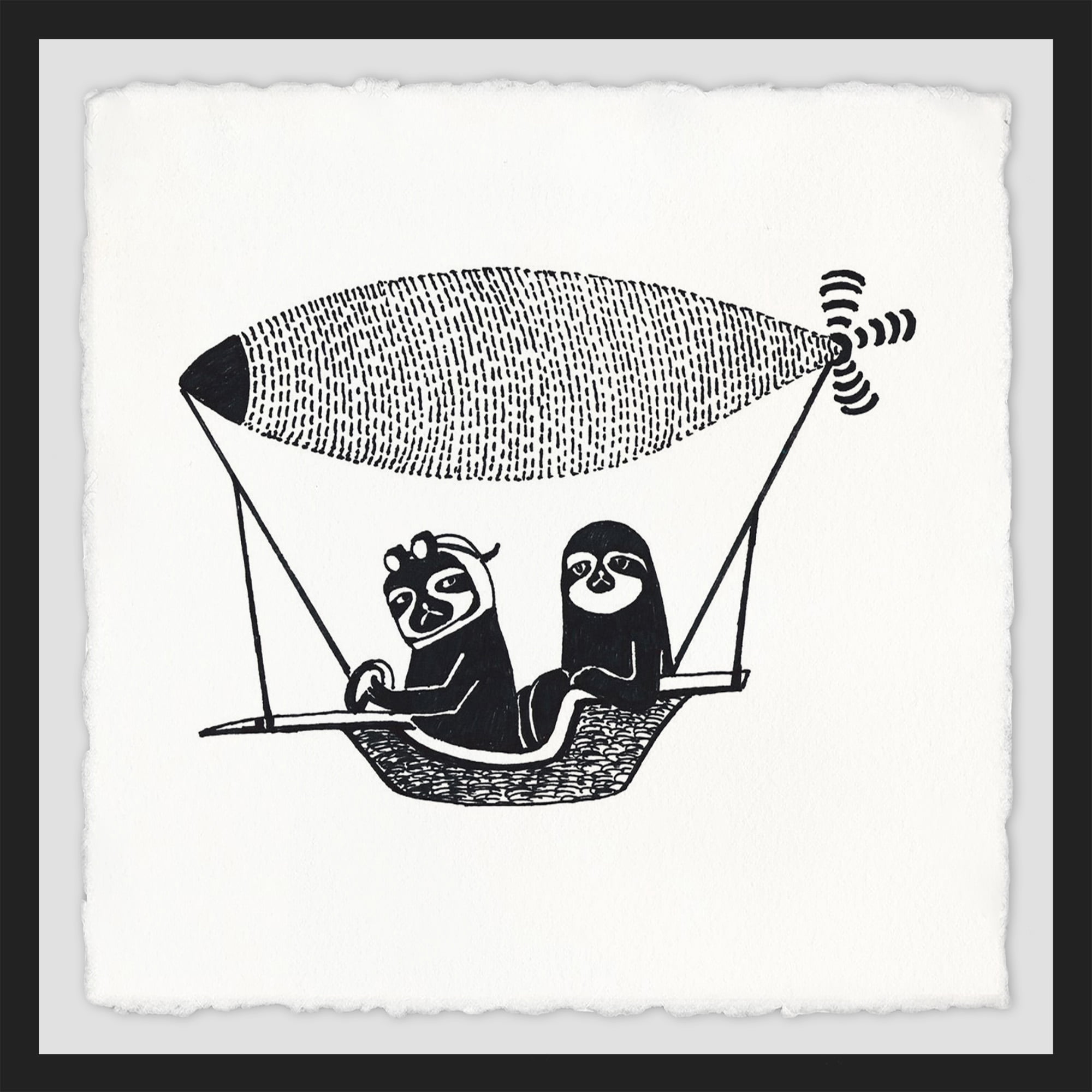 Sloth Flyers Framed Painting Print