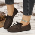 thumbnail image 4 of Willtoo Womens Lace‑Up Loafers British Style Lightweight Flat Casual Shoes Soft Non‑Slip Slip‑On Walking Shoes for Daily Office Wear, 4 of 5