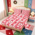 thumbnail image 2 of Manfei Vintage Christmas Snowman Bed Sheets,Merry Xmas Full Size Sheets,4 Pieces,1 Flat Sheet,1 Fitted Sheet and 2 Pillowcases, 2 of 6