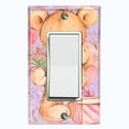 thumbnail image 1 of Metal Light Switch Wall Plate Outlet Cover (Teddy Bear Love Heart Flower Bouquet Balloon Present Purple - Single Rocker), 1 of 2