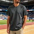 thumbnail image 2 of Fwqbns Men's Raglan Sleeve Quick Dry T-Shirt Moisture Wicking Athletic Workout Tee Short Sleeve Running Shirt Black, 2 of 5