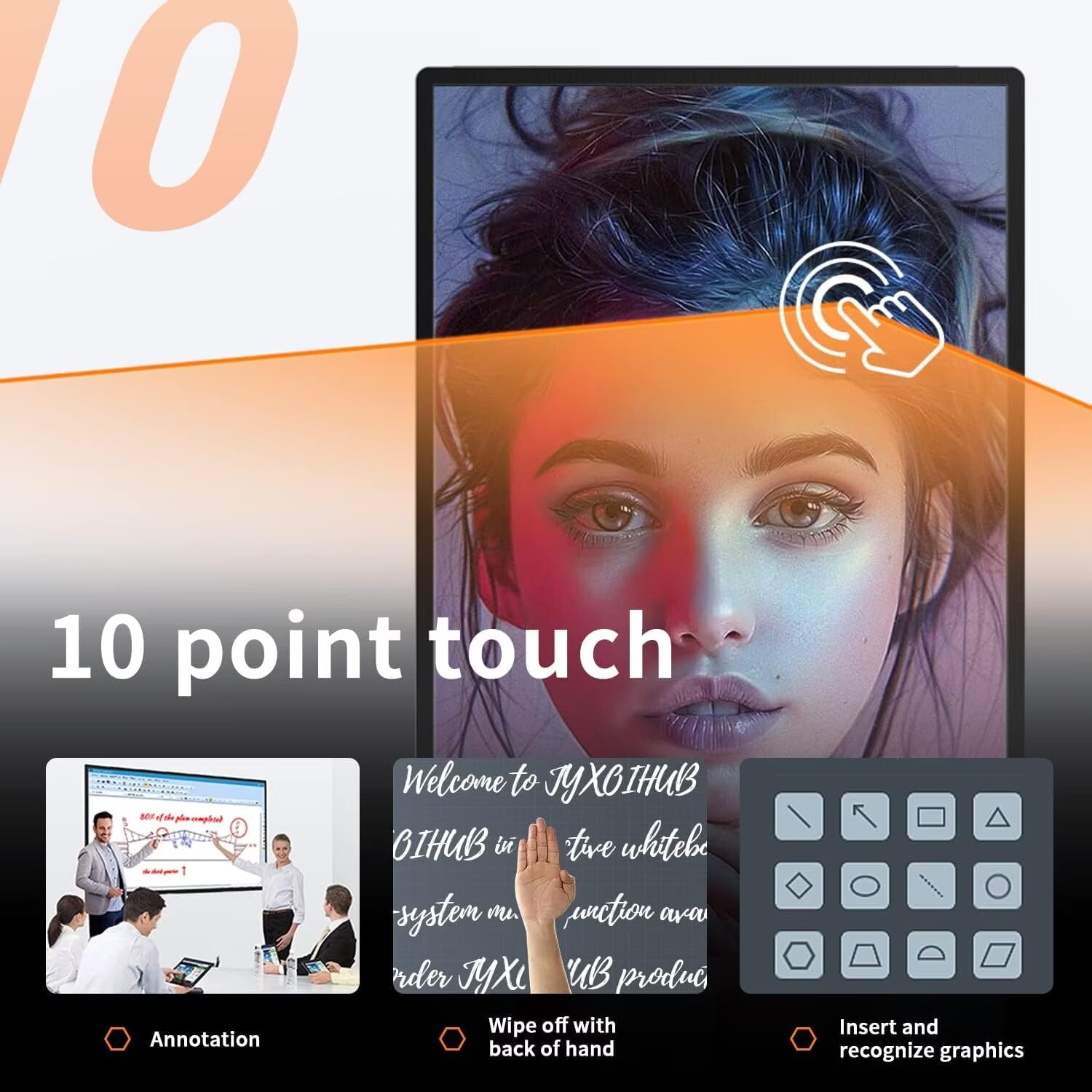 JYXOIHUB 49 Inch Android Smart TV, 1080P Touchscreen, Eshare Mirroring, School Classroom Equipment