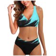 thumbnail image 2 of Mejor Belleza Mujer Traje de Baño de Moda Aumentar el tamaño 2 Piezas Tankini Tops de Bikini y Partes de Abajo Negro XXXXXL, 2 of 3