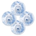 thumbnail image 2 of Round Placemats Set of 6 Heat Resistant Washable Kitchen Table Decorations 15.4in Orchid and White Wolf, 2 of 7