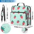thumbnail image 2 of FORMRS Zipper Binder with Shoulder Strap 2-inch Ring 500 Sheet Capacity File Bag, Green Strawberry, 2 of 5