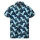 thumbnail image 2 of Camisas hawaianas con estampado de dinosaurios de dibujos animados para hombre, camisa de verano con solapa de animal con estampado 3D, blusa holgada de manga corta con botones para la calle, 2 of 5