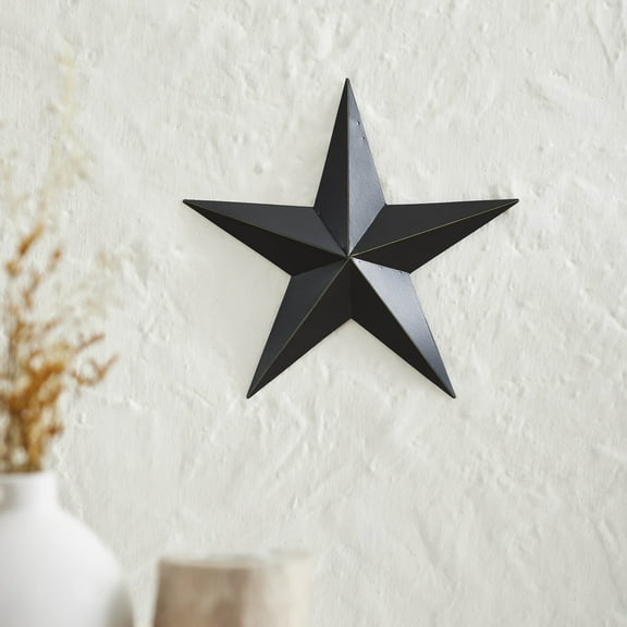 VHC Brands Patriotic Metal Star Distressed 12x12, Independence Day Decor, Decorative Wall Hanging, Rustic Farmhouse Decorations, Country Black, Vintage Tan