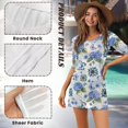 thumbnail image 5 of FKELYI Hydrangea Lotus Flower Butterfly Print Women Cover Ups for Summer Round Neck Cover-Up Breathable Beachwear Flowy Swim Bikini Cover Up Half Sleeve Resort Wear for Lady, XS, 5 of 6