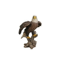 Hi-Line Gift Ltd. Bald Eagle On Stump W/Wings Out Statue