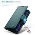 thumbnail image 5 of Nalacover Premium PU Leather Wallet Case for iPhone 15, RFID Blocking Card Slots Holder Cover with Kickstand Magnetic Clasp TPU Shockproof Case for iPhone 15, Green, 5 of 11