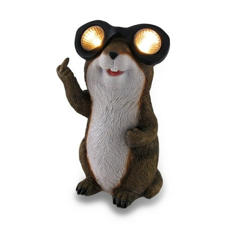 Groundhog Solar Eyes Led Light Statue Com