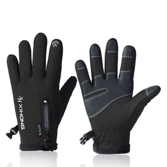 Wosthever 1 par de guantes térmicos para montar en bicicleta, correr, esquiar, deportes al aire libre, pesca, ciclismo, Camping, accesorios para Escalada Negro S
