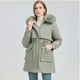 thumbnail image 3 of Parkas de manga larga para mujer, chaqueta holgada coreana de longitud media, abrigo para mujer, 3 of 7