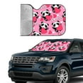thumbnail image 2 of Yiaed Panda Heart Valentine Pink Print Car Windshield Sunshade Front Auto Car Front Window Sun Shade Foldable Sun Visor Shield Cover Auto Accessories for Sedan SUV Truck-Medium, 2 of 5