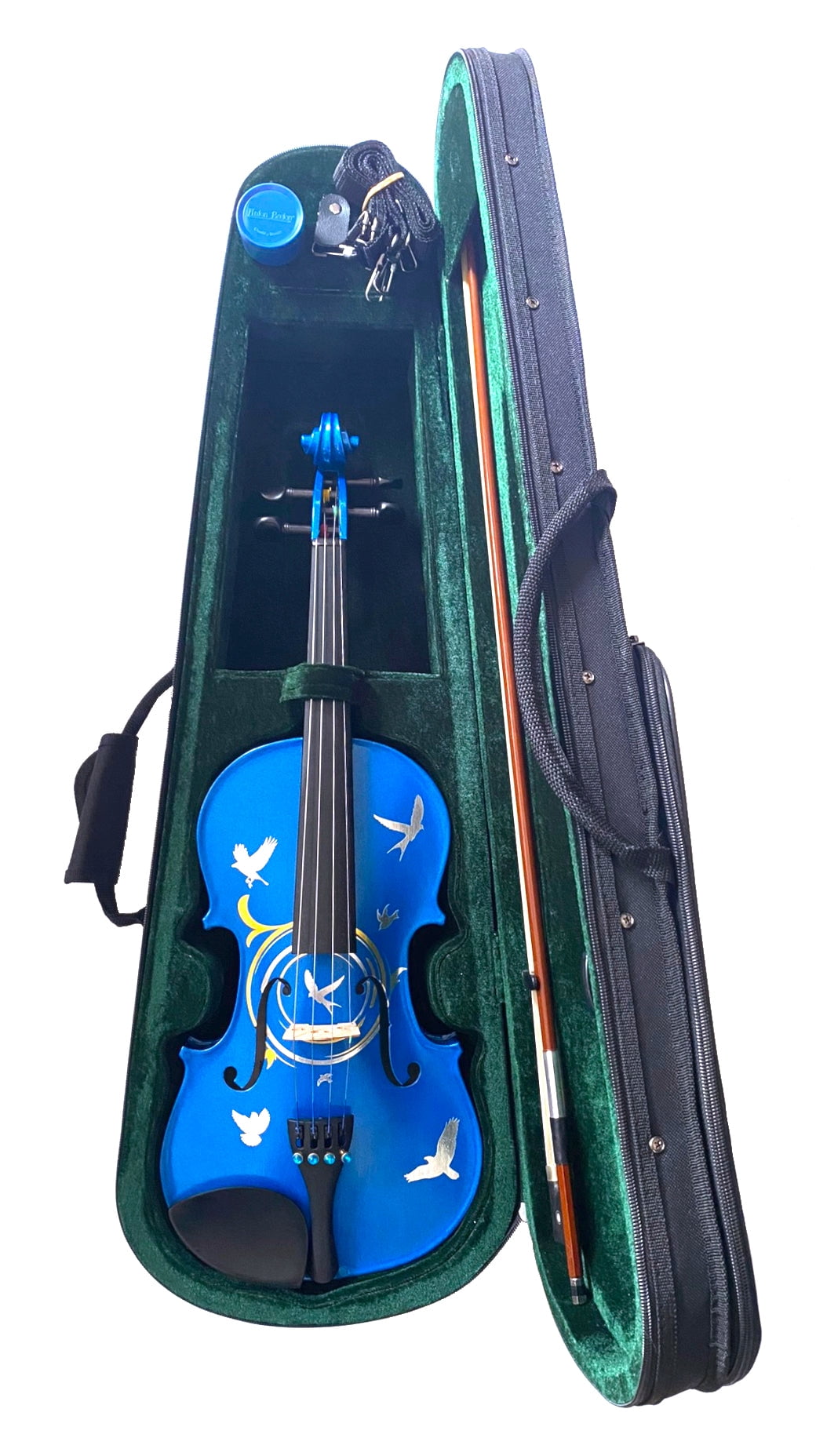 Rozanna's Bird Heaven Silver Metallic Blue Violin Outfit 4/4