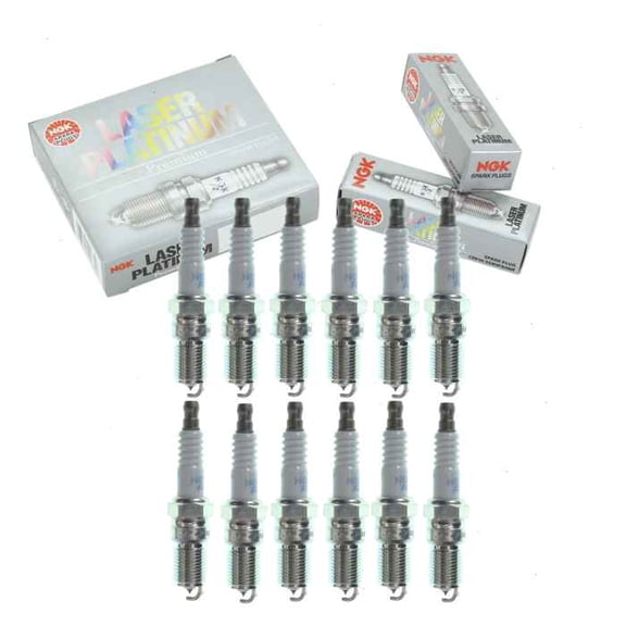 12 pc NGK Laser Platinum Spark Plugs compatible with Aston Martin DB7 6.0L V12 2004