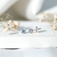 thumbnail image 4 of Rosec Jewels March Birthstone Earrings - Aquamarine Solitaire Studs (0.50 CT), 14K White Gold, 4 of 9