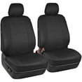 BDK 2Tone PU Leather Car Seat Covers Split Bench Side Airbag Safe with