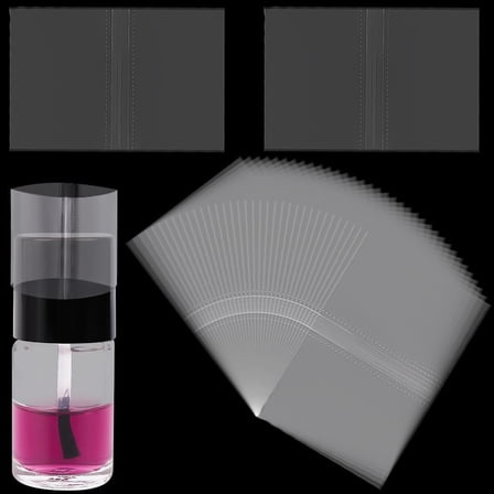 600Pcs Heat Shrink Wrap Band Bottle Shrink Wrap Seals PVC Perforated Rectangle Shrinkable Film Label Clear Bag Containers Kit