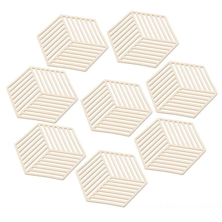 

Silicone Table Mat Non Slip Pot Holders Placemat Insulated Table Mat Heat Resistant Pad for Worktop Table Protector.Beige