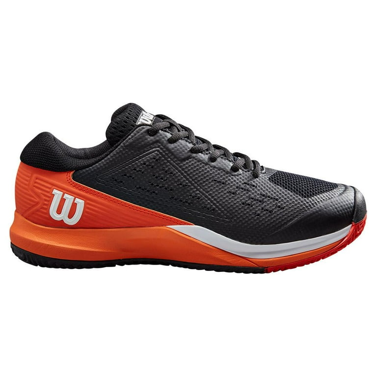 Wilson Men`s Rush Pro Ace Wide Tennis Shoes Black and Vermillion