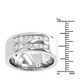 thumbnail image 3 of 14K Wide Princess Cut Natural Diamond Wedding Band For Men (White Gold Size 6.5), 3 of 3