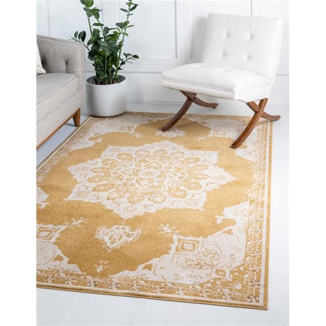 Unique Loom 3146573 Tapis Rectangulaire Helios Utopia 5 x 8 Pi, Or