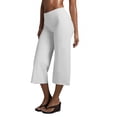 thumbnail image 3 of RUTAYY Women's Pants Casual High Waist Workout Straight Wide Leg Solid Color Stretchy Yoga Running Gym Capri Bottoms Holiday Chic Trousers, 3 of 7