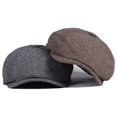 thumbnail image 3 of Sombrero octogonal de estilo europeo y americano para hombre, con patrón de espiga, sombrero progresivo retro británico, sombrero literario juvenil con lengua de pato, sombrero de vendedor de, 3 of 6