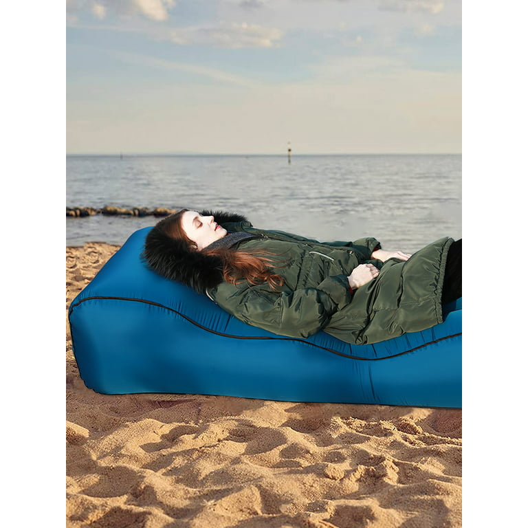 Inflatable Air Pillow Sleep Mobile Puff Up Cushion Travel Backrest Beach  Camping