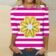thumbnail image 4 of Camisetas Casuales de las Mujeres de Moda Impresa 3/4 Mangas Blusa Cuello Redondo para el Hogar Y Diario, 4 of 5