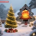 thumbnail image 2 of Stylish Metal Hanging Christmas Tree Wind Spinner - Orange Star Pattern Ornament Layered Design for Festive Yard & Garden Decor, 2 of 7