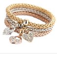 thumbnail image 1 of 3 unids/set multicapa mariposa corazón elefante encantos cadena pulsera cristal pulsera elástica para mujeres niñas joyería Feliz Sencillez, 1 of 4