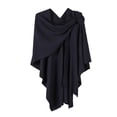 thumbnail image 4 of Bmisegm Womens Large Cross Front Poncho Sweater Wrap Topper Knitted Elegant Shawls Cape for Fall Winter Navy_002, 4 of 4