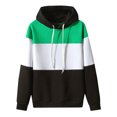 thumbnail image 1 of Sudadera con capucha de manga larga con costuras de tres colores para hombre Sudadera con capucha informal con cordón Pompotops  oipoqjl15614, 1 of 9