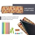thumbnail image 5 of Cauagu Autumn Leaves 2 Print Leather Pencil Pen Case - Stationery Bag Portable Stationery Bag Big Capacity Pencil Pouch Cosmetic Organizer Bag for Men & Women, 5 of 7