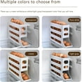 thumbnail image 4 of 4 Tiers Egg Holder For Fridge Auto Rolling Fridge Egg Organizer,Egg Dispenser For Refrigerator Space-Saving Egg Holder Egg Storage For Refrigerator Large Capacity Eggs Dispenser (Grey), 4 of 5