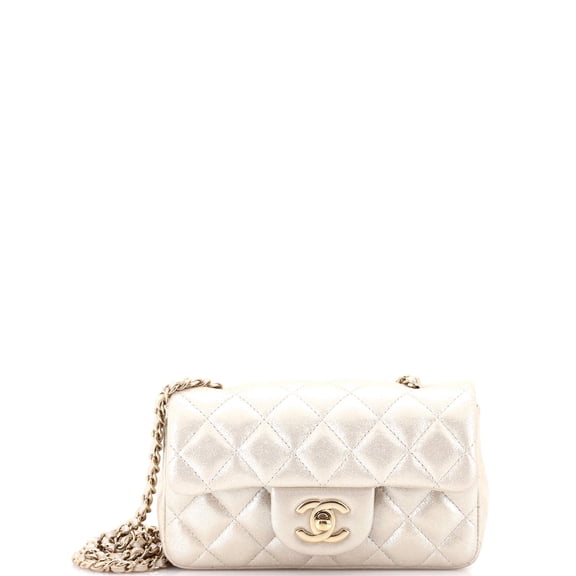 Pre-Owned Classic Single Flap Bag Quilted Iridescent Calfskin Mini By Rebag