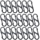 thumbnail image 1 of 20 Piezas: Clips de Mosquetón Negros en Forma de Mini S Mosquetones de Aleación de Aluminio 8 Formas Hebilla Doble Duradera, Liviana e Impermeable, para el Hogar, Senderismo al Aire Libre, Pesca, Camping, Viajes, Etc. Sincero Electrónica, 1 of 5