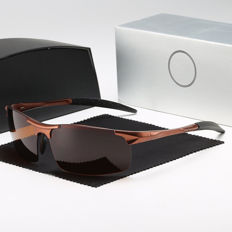 Mens Minimalist Aluminum Magnesium Polarized Sunglasses for Men, Driving, Fishing, Travel, Outdoor Sports and Parties
