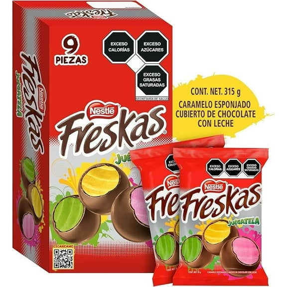 Nestle Freskas Flavored Sponge Toffee Balls Covered in Chocolate, 9 x 1.24 oz