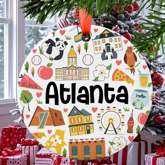 Atlanta Christmas Ornament, Ceramic/Acrylic Ornament, Mother’s Day Keepsake, Valentine’s Day Decor, Festival Gift Ornament, Collectible 2025