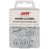 JAM Paper Round Medium Paper Clips, White, 50/Pack