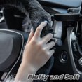 thumbnail image 3 of 2 Pcs Plush Steering Wheel Cover Set with Gear Shift Cover, 15 Inch Universal Soft Faux Fur Fluffy Auto Interior Accessories, Warm Winter Car Decor, 3 of 12