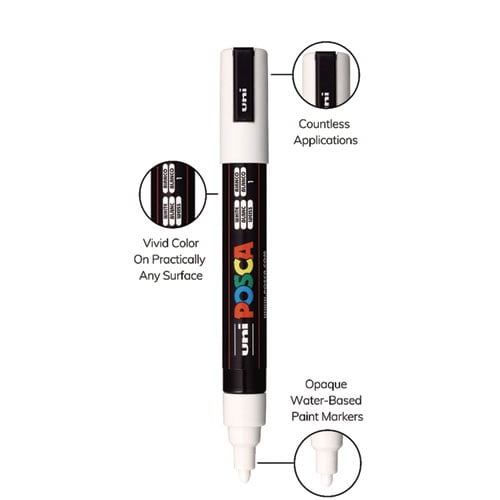 Water-Based Paint Markers, Medium Bullet Tip, 1.8 mm/2.5 mm, Assorted Colors, 8/Set | Bundle of 2